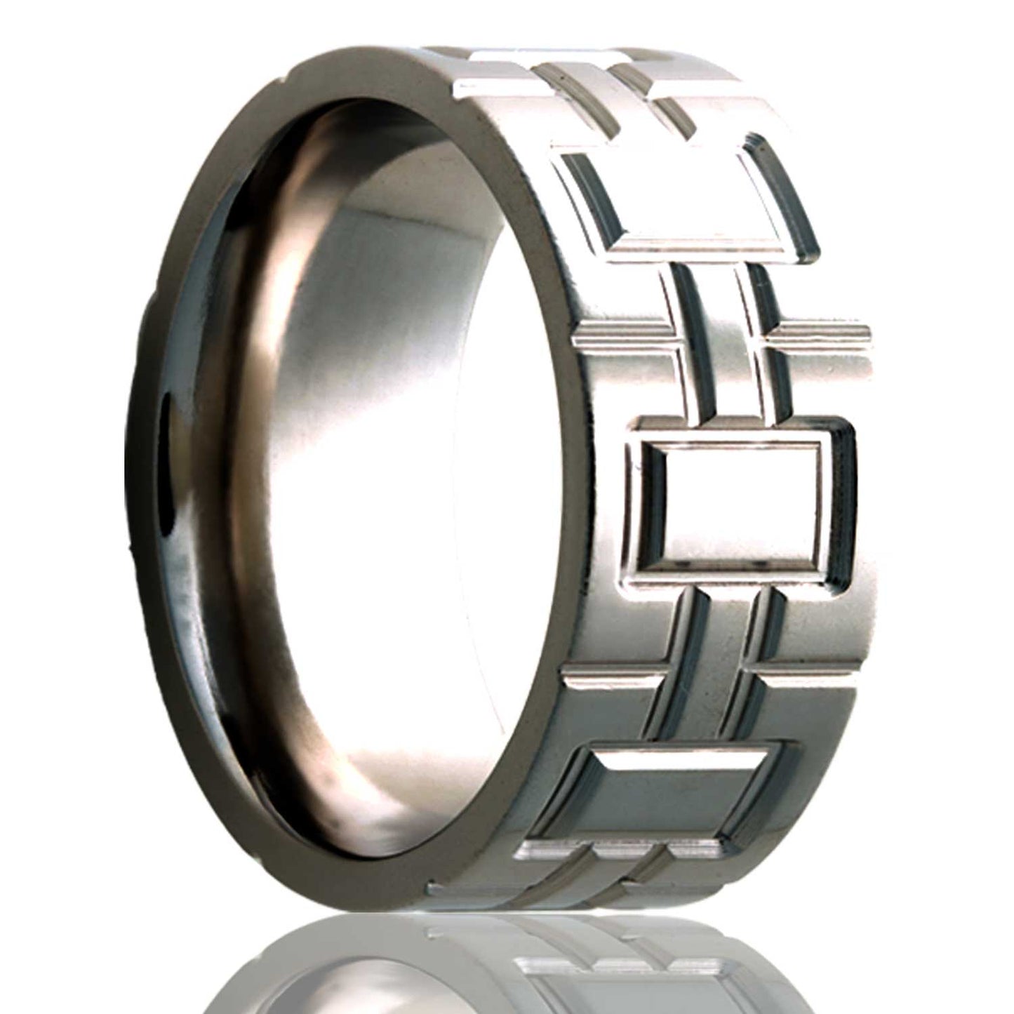 Tungsten Comfort Fit Polished Milled Pattern Ring