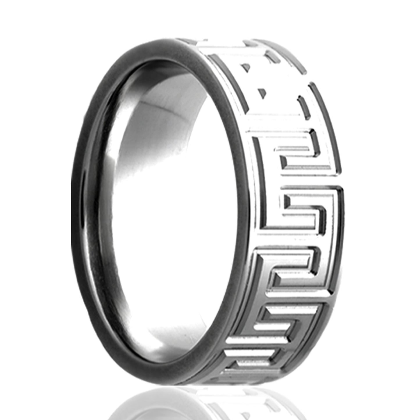 Tungsten Comfort Fit Polished Milled Pattern Ring