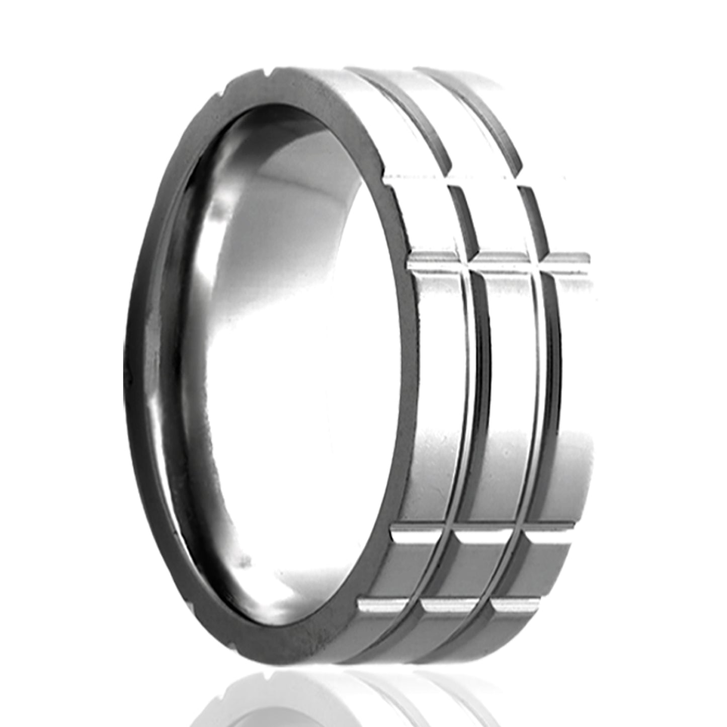 Tungsten Comfort Fit Polished Milled Pattern Ring
