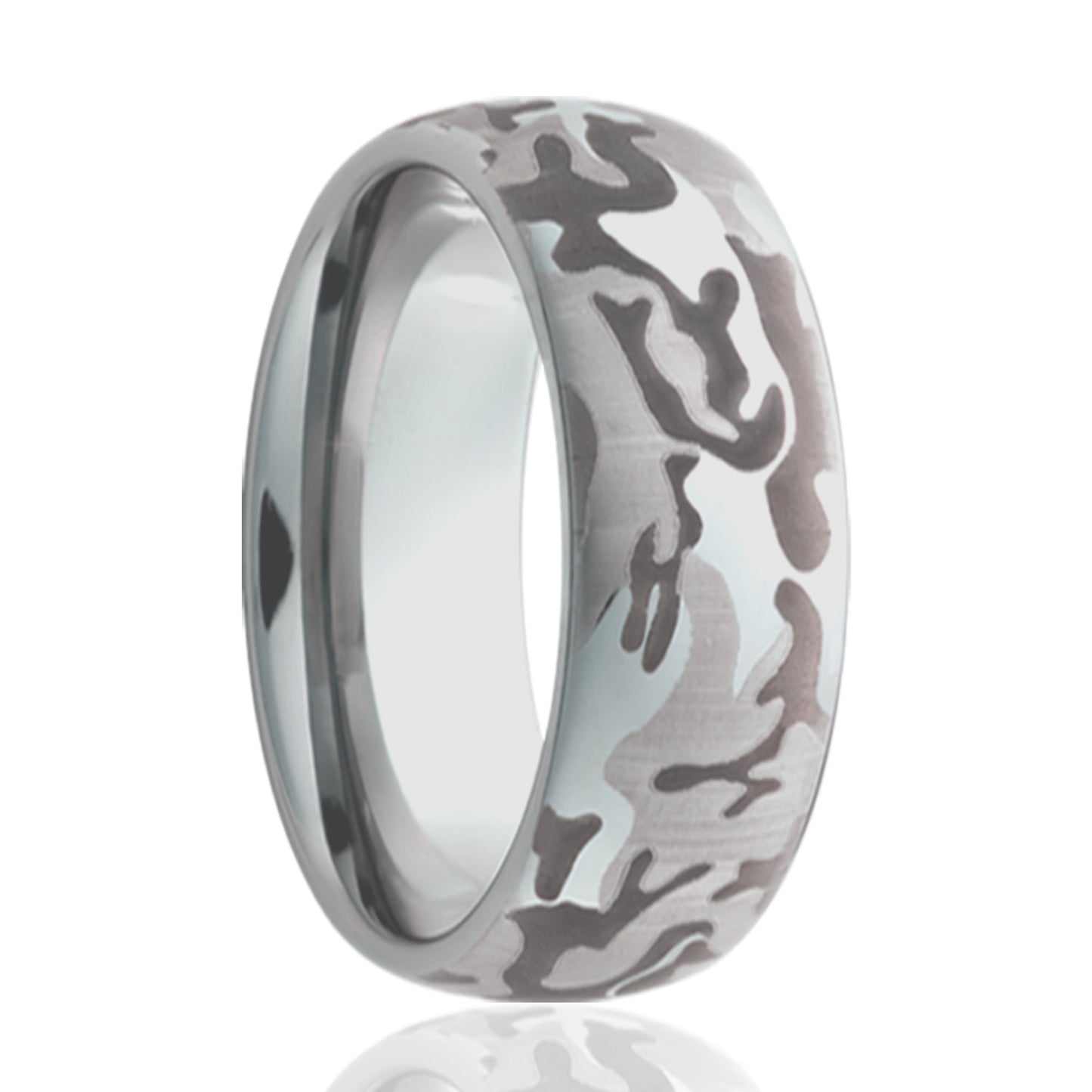 Titanium Dome Comfort Fit Polished Camo Ring