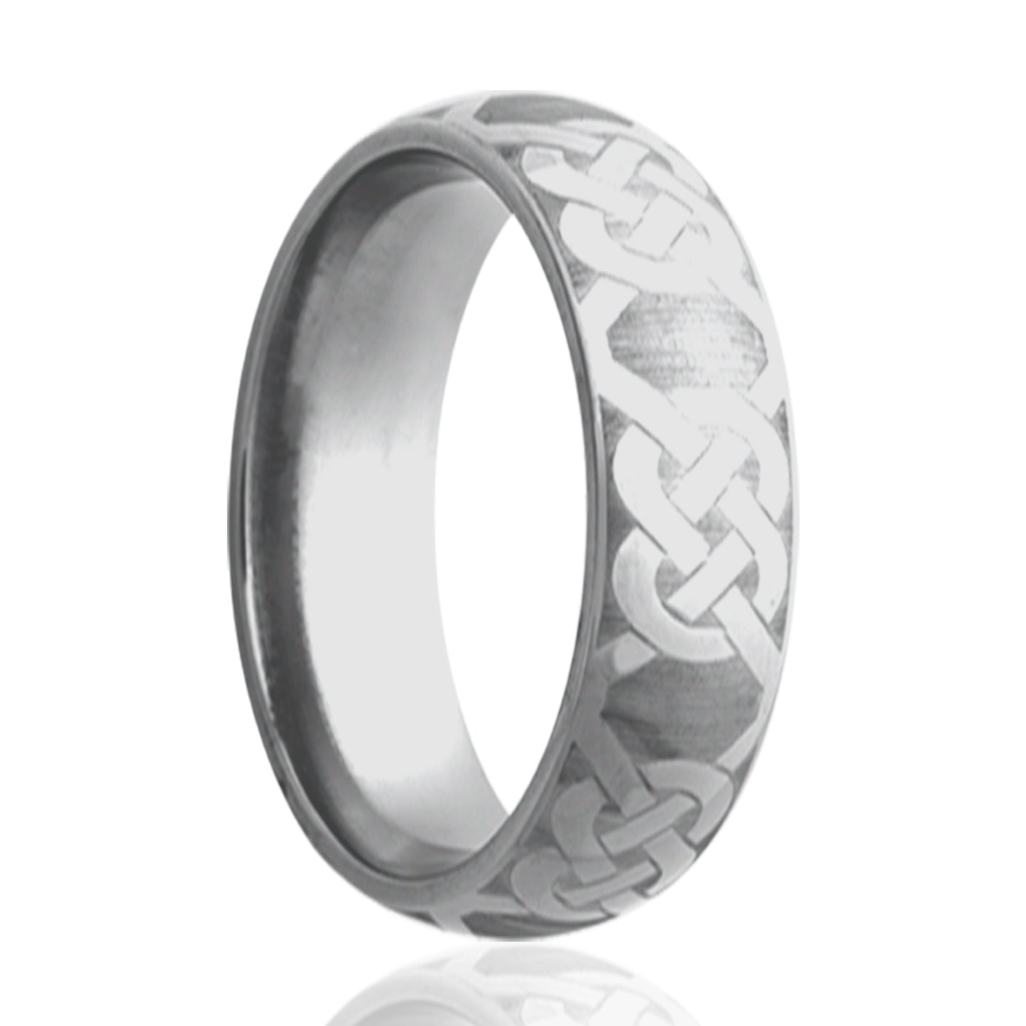 Titanium Dome Comfort Fit Polished Ring with Celtic Cross
