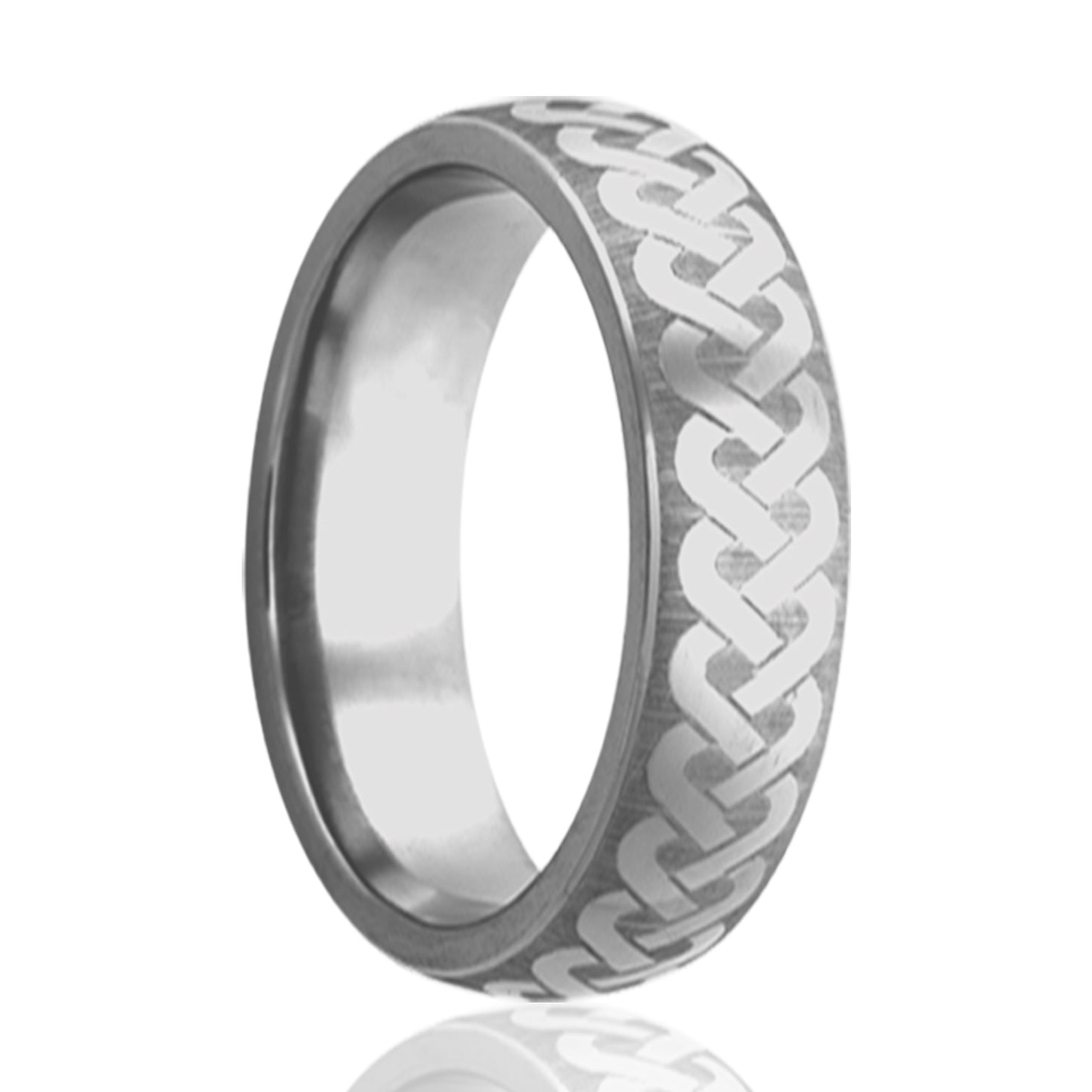 Titanium Dome Comfort Fit Polished Celtic Weave