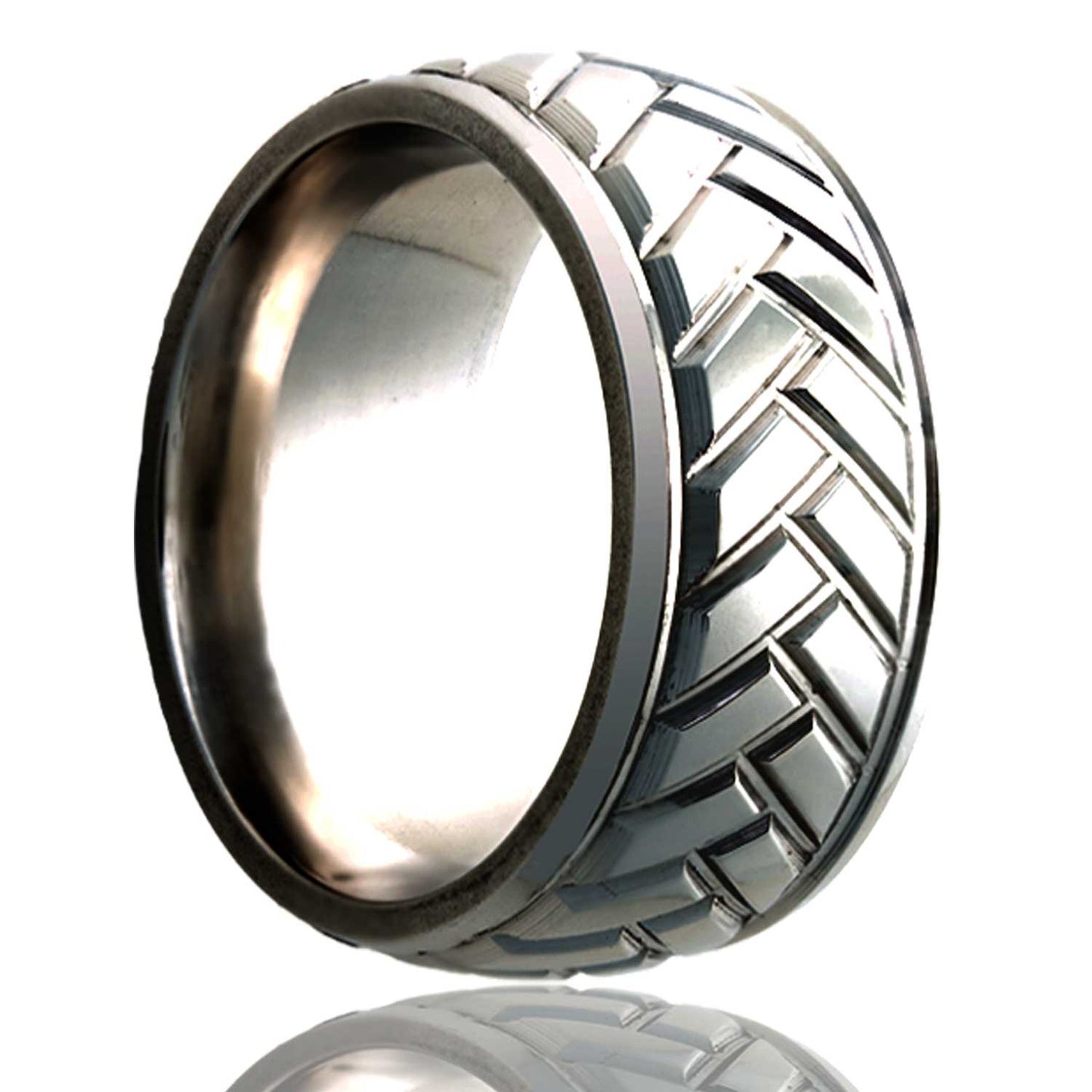 Tungsten Dome Polished Milled Pattern Ring - 2-3 Week Delivery