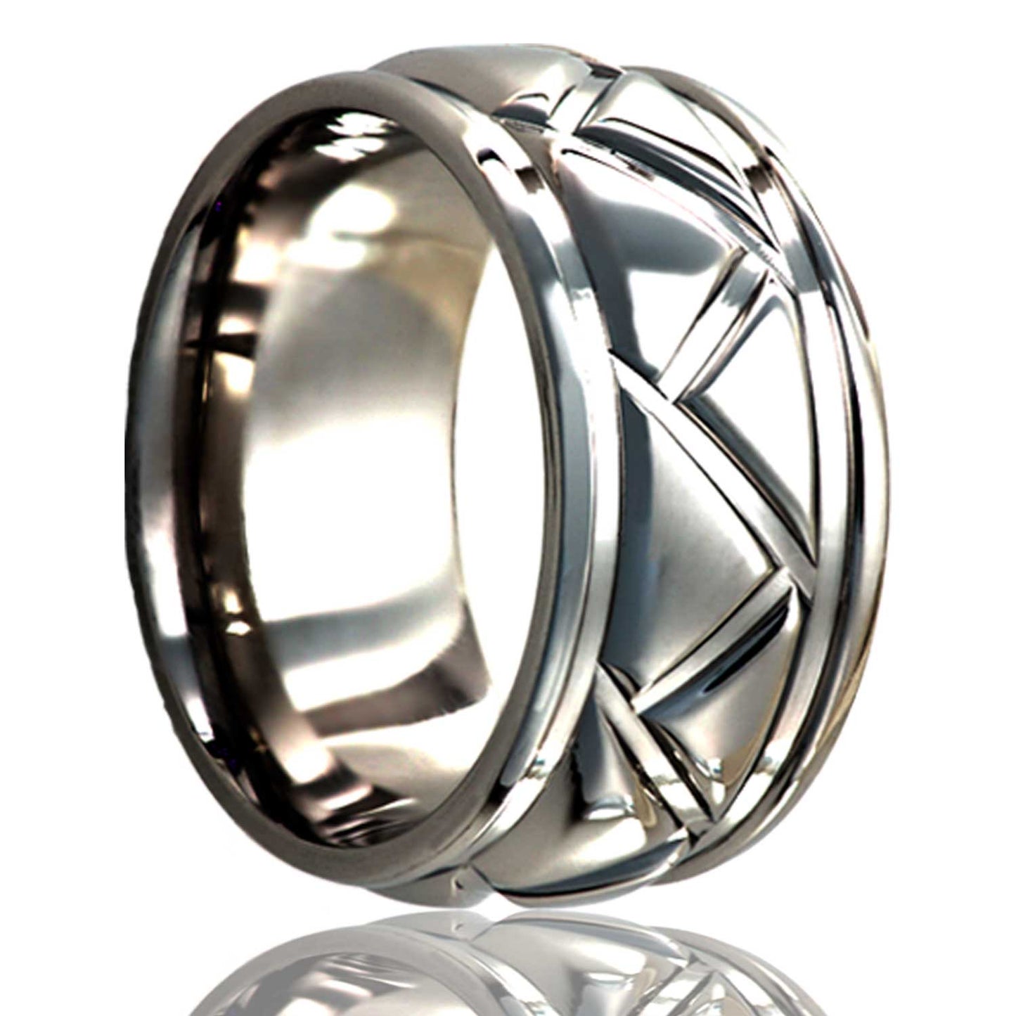 Tungsten Dome Polished Milled Pattern Ring - 2-3 Week Delivery