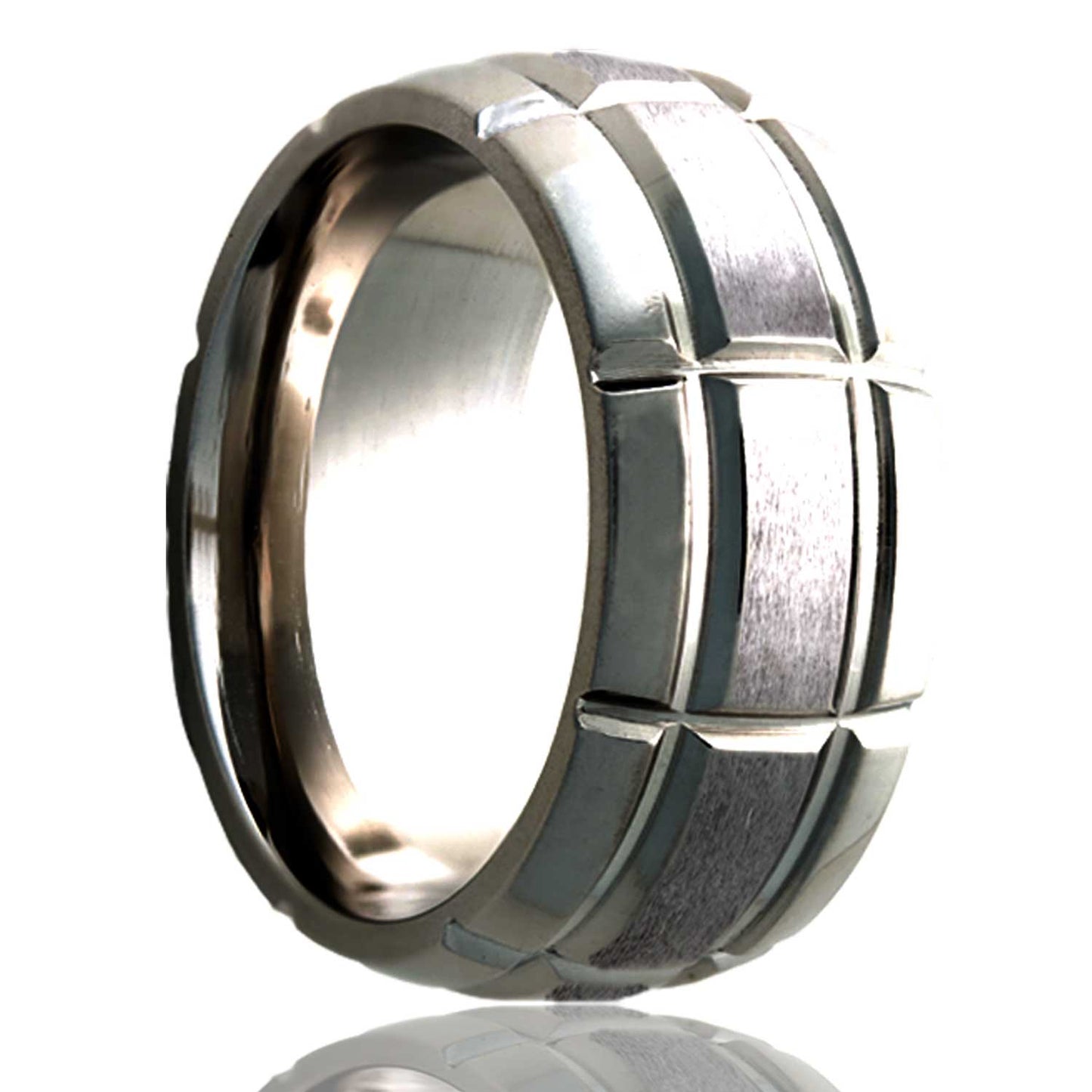 Tungsten Dome Polished Milled Pattern Ring - 2-3 Week Delivery