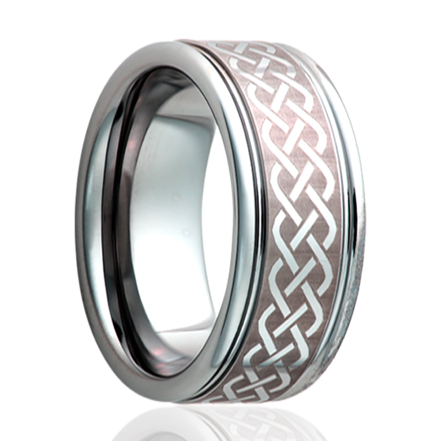 Titanium Comfort Fit Ring with Celtic Weave