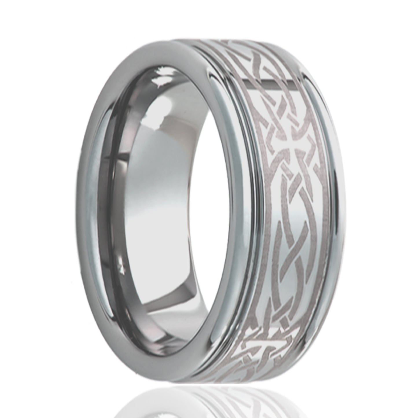 Titanium Comfort Fit Ring with Celtic Cross