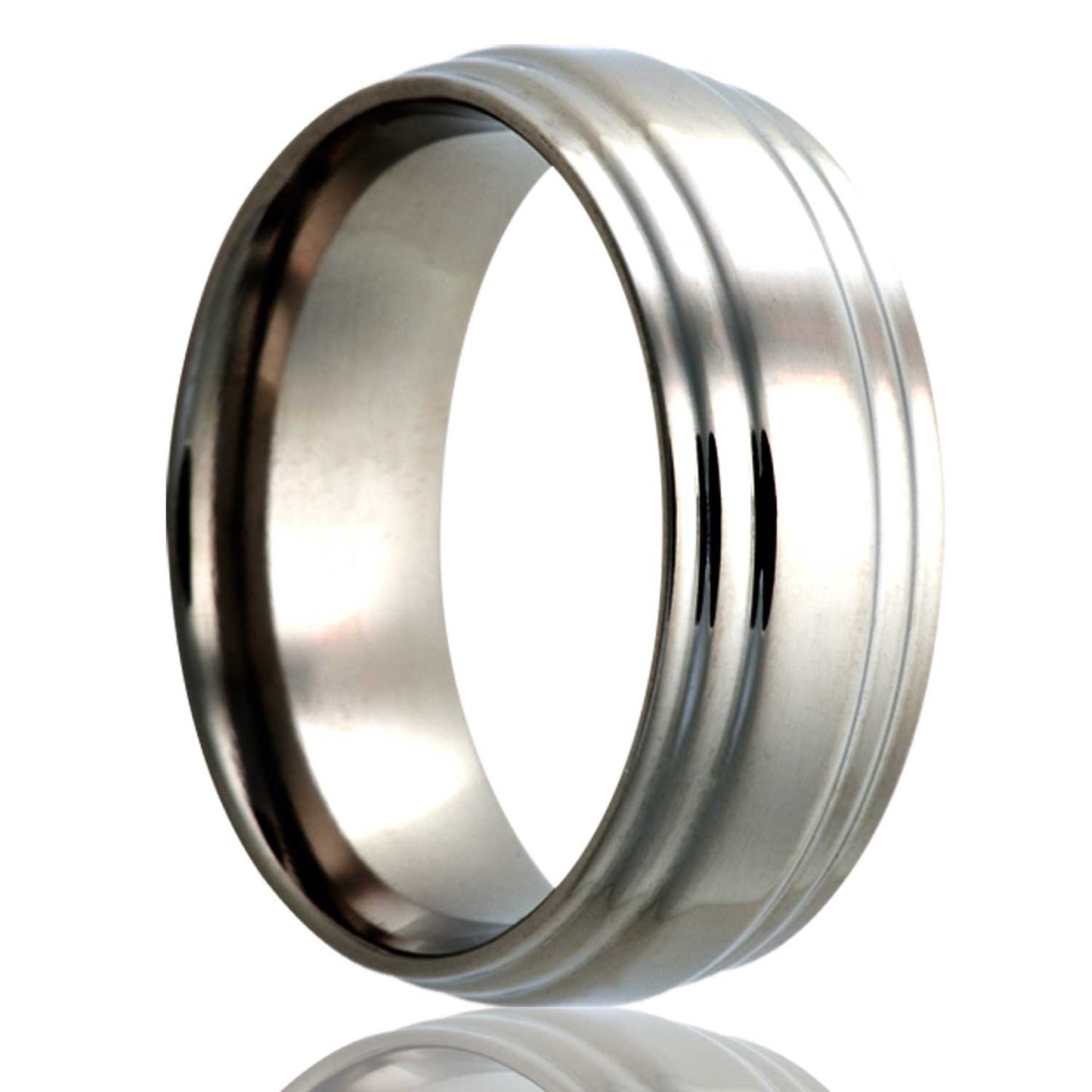 Titanium Comfort Fit Ring with Polished Finish