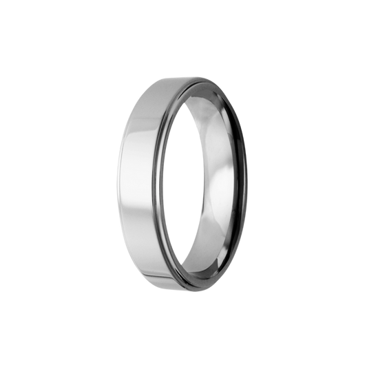 Tungsten Comfort Fit Polished Top Ring - Quick Ship