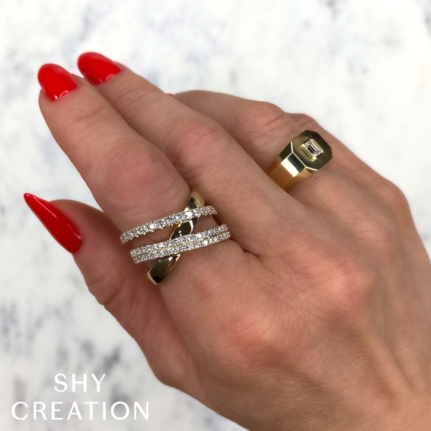1.01CT DIAMOND BRIDGE RING