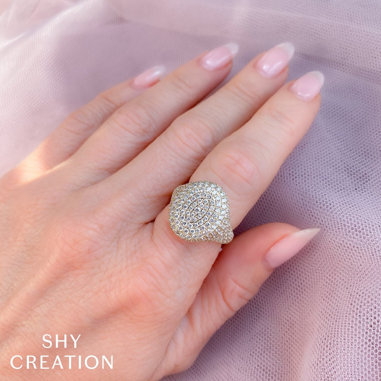2.28CT DIAMOND PAVE SIGNET RING