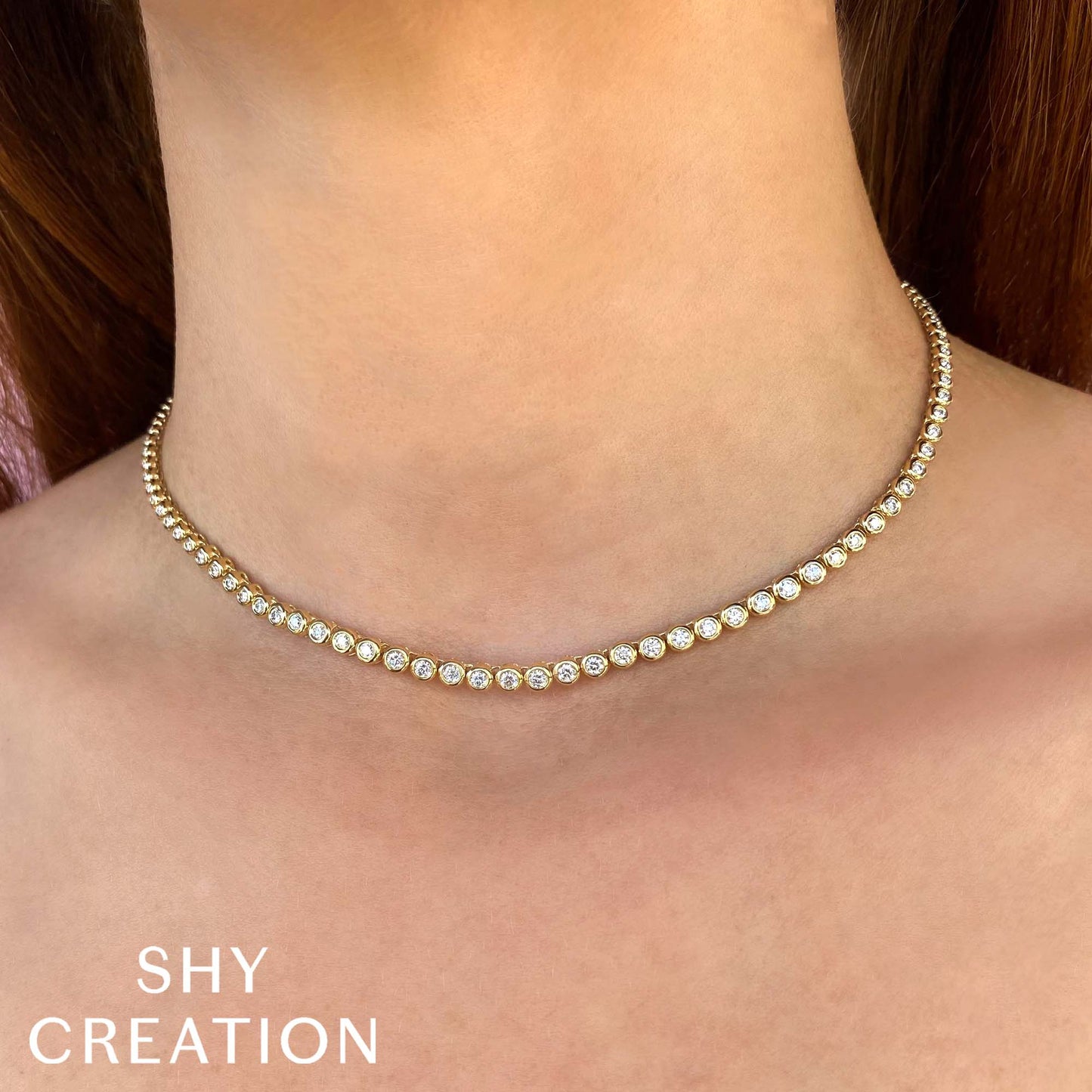 2.00CT DIAMOND BEZEL TENNIS NECKLACE