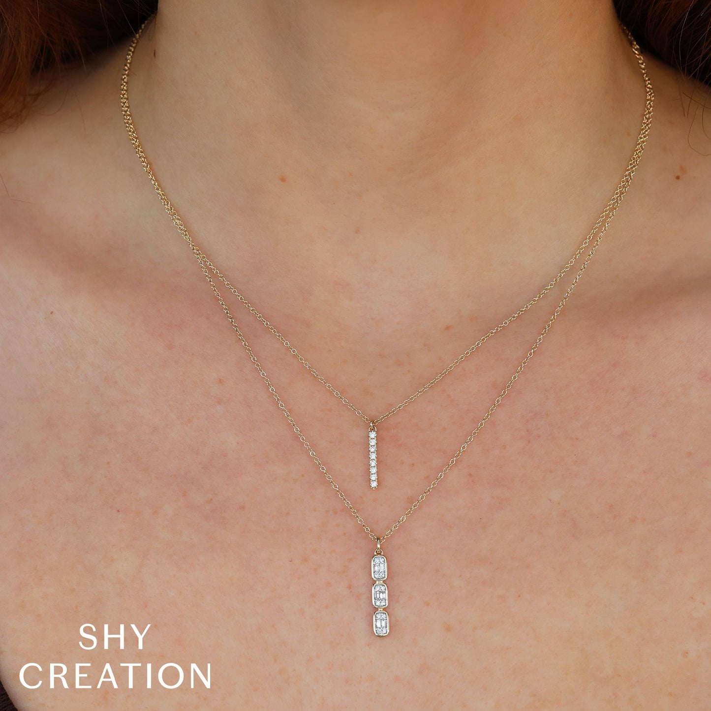 0.14CT DIAMOND BAGUETTE NECKLACE