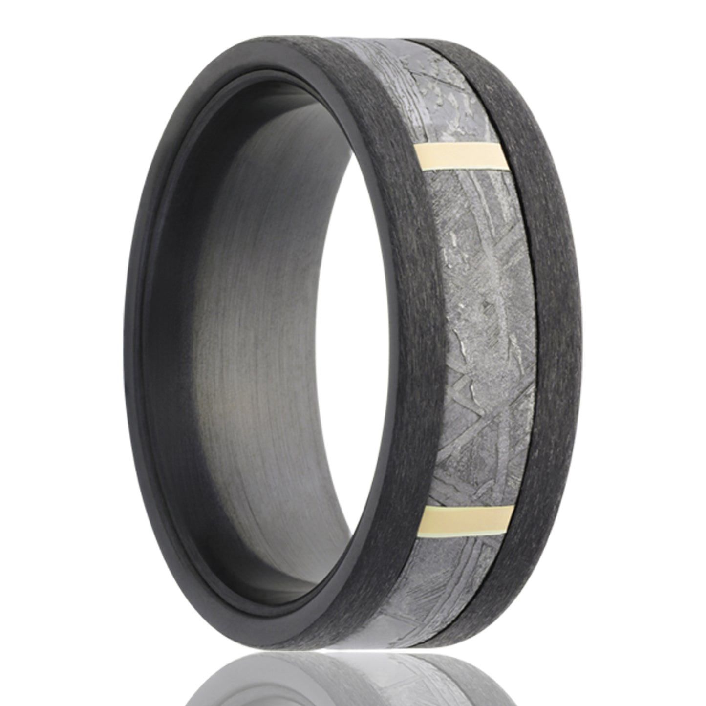 Zirconium Black Comfort Fit Satin Ring 4MM