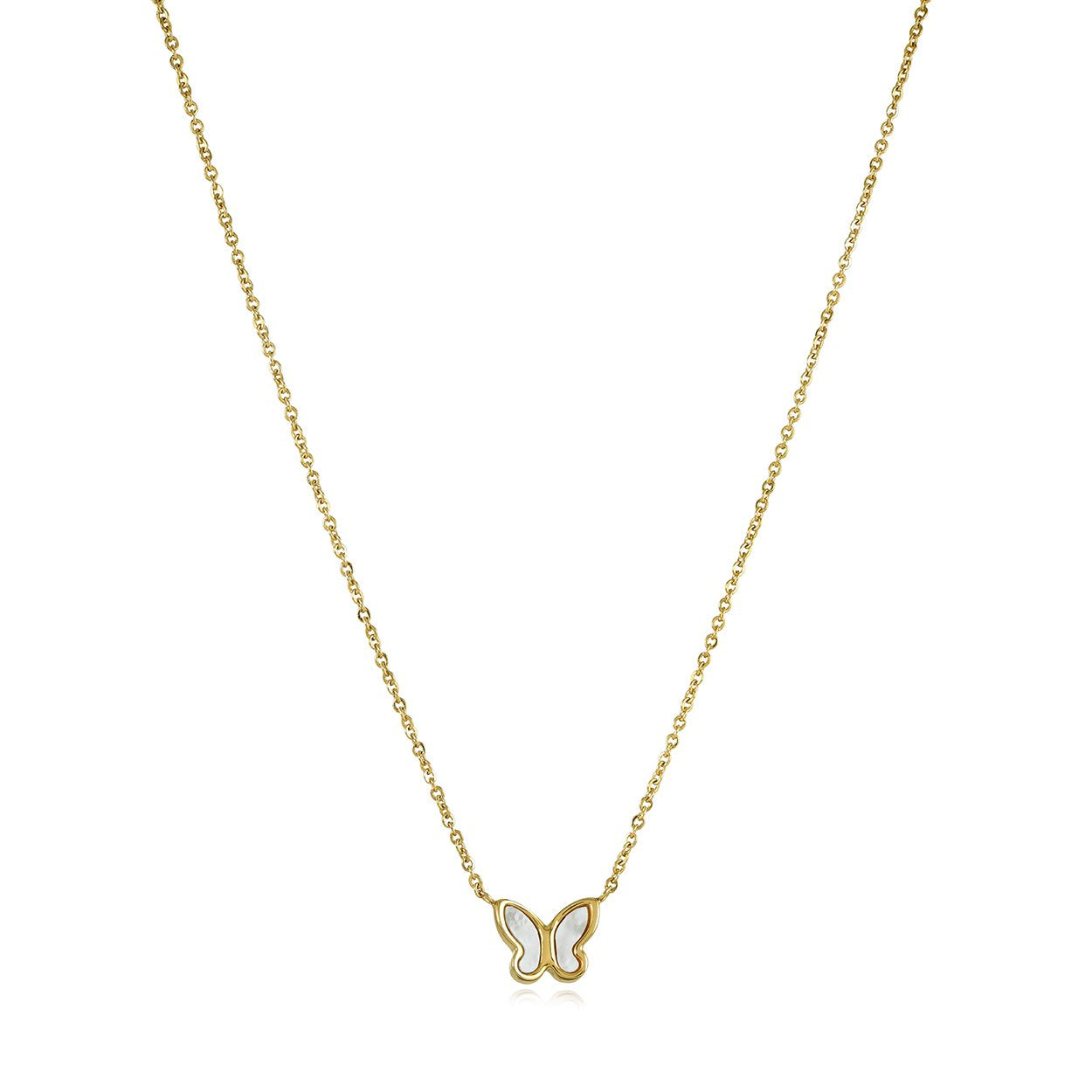 MOTHER-OF-PEARL BUTTERFLY NECKLACE