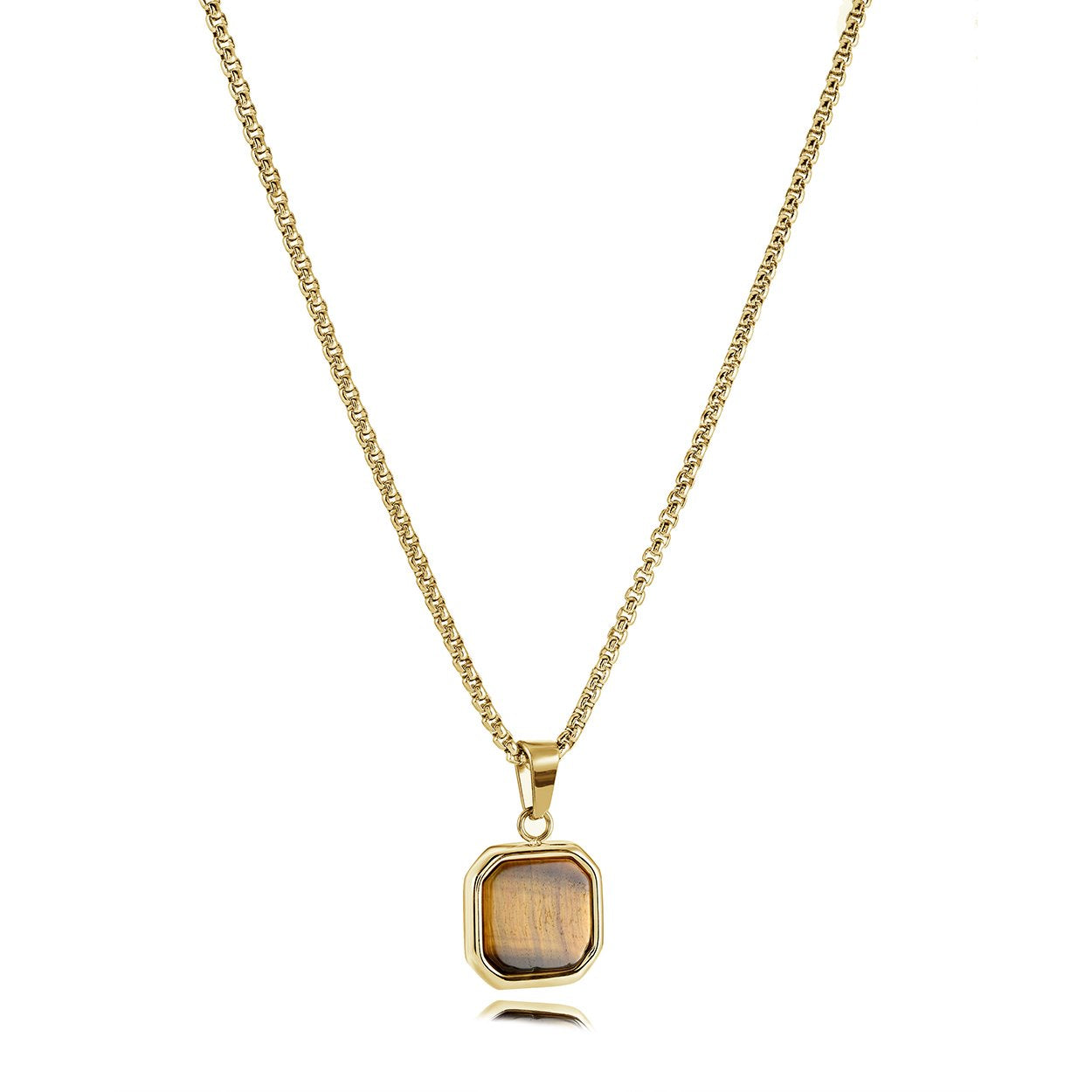 GEMSTONE OCTAGON PENDANT