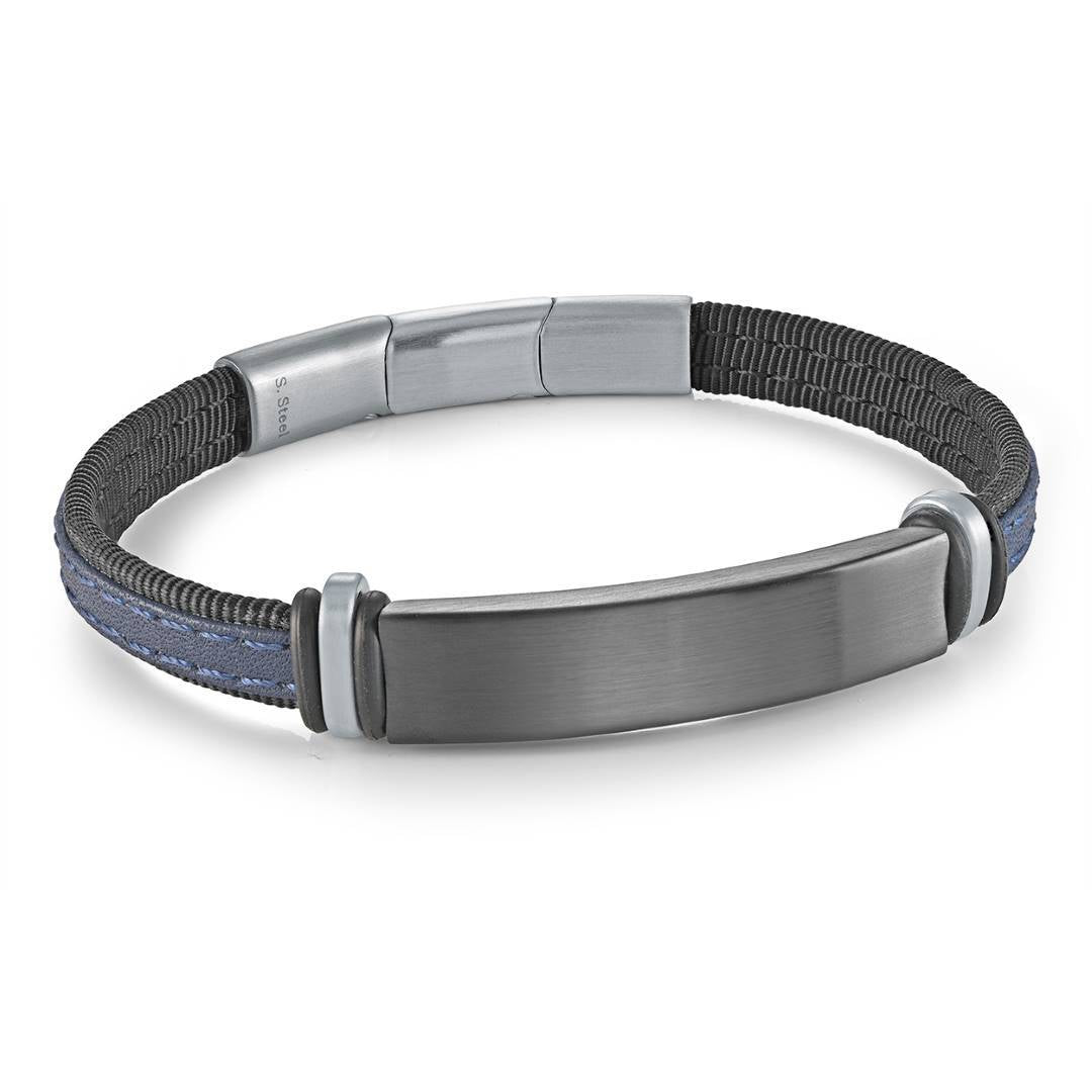 LEATHER ID-PLATE BRACELET