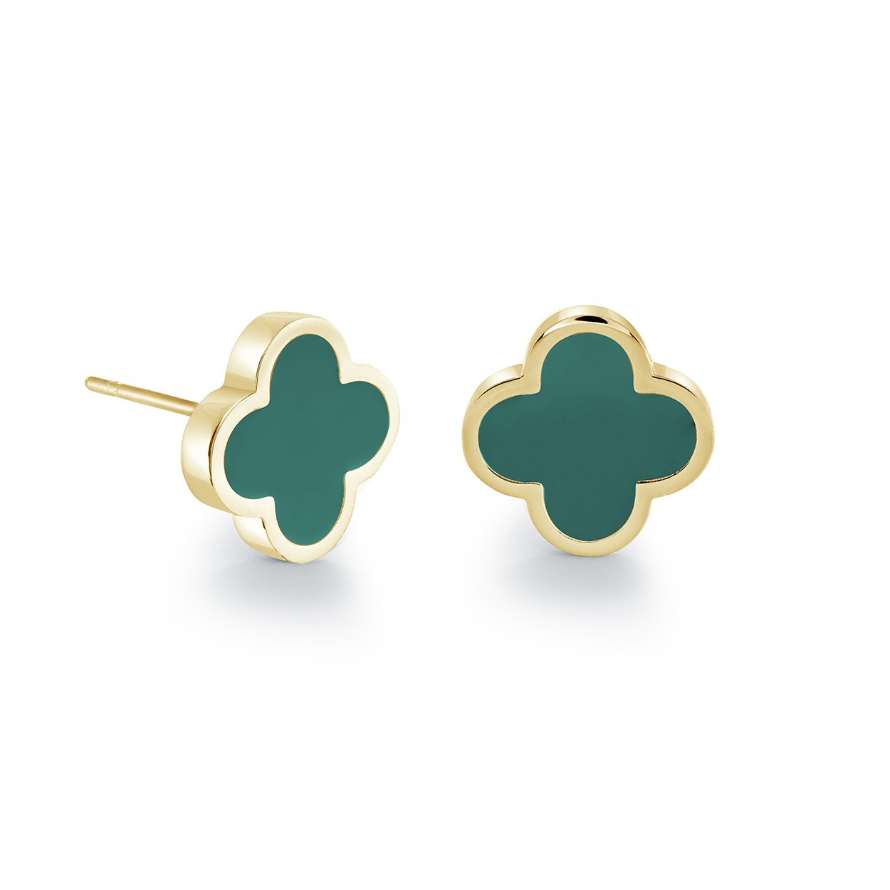 10MM ENAMEL CLOVER STUDS