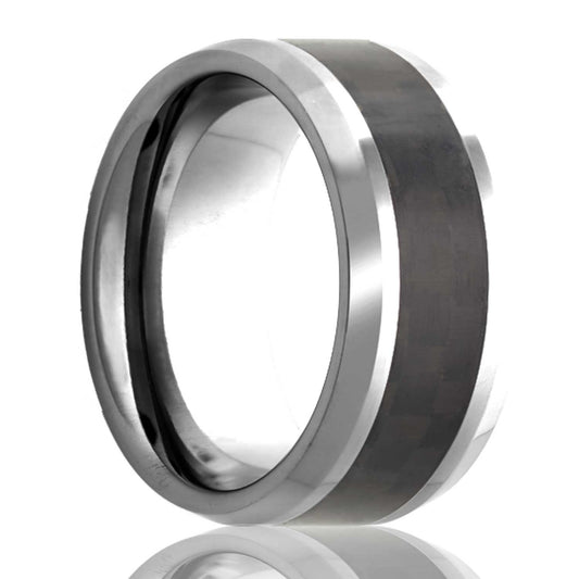 Cobalt Comfort Fit Ring with Carbon Fiber Inlay