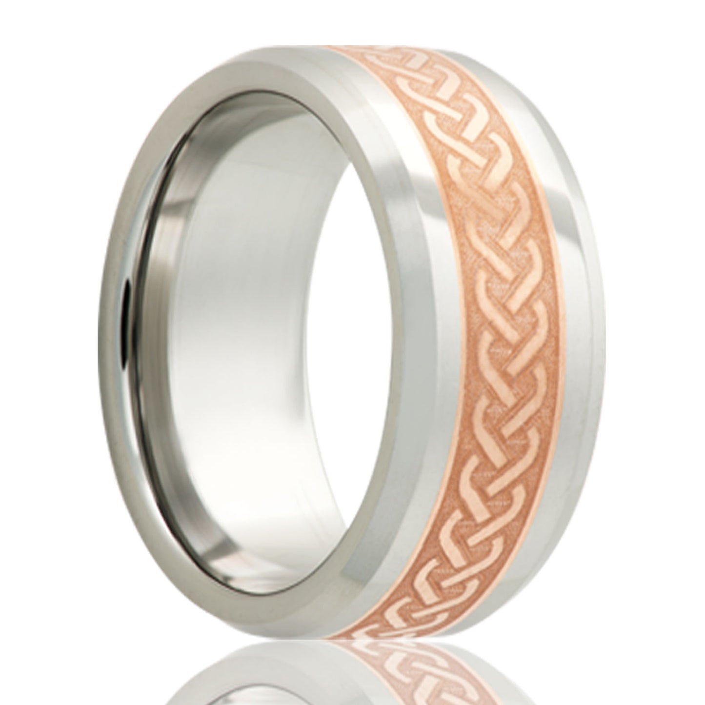 Tungsten Comfort Fit Ring with Copper Inlay