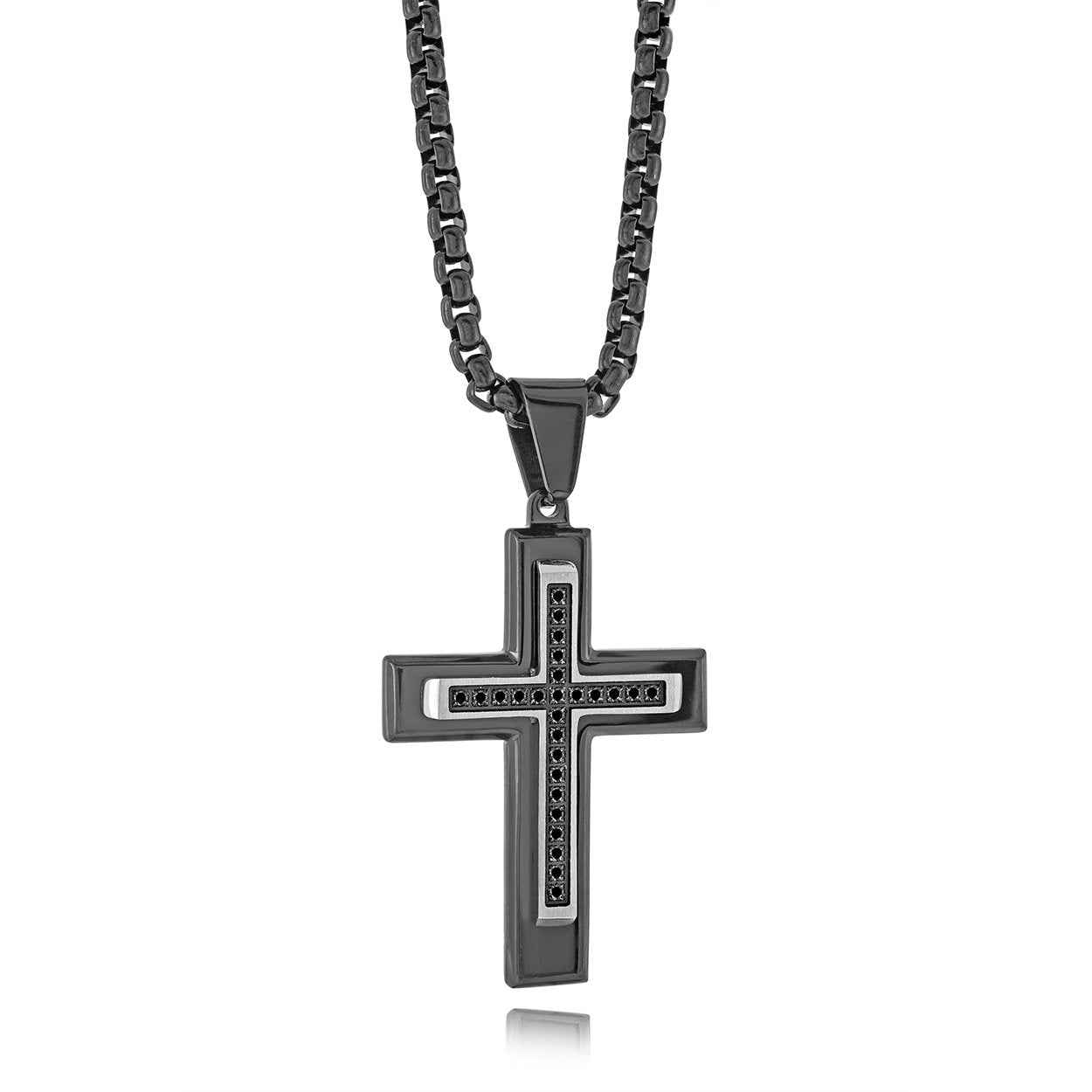 BLACK-CZ CENTRE CROSS