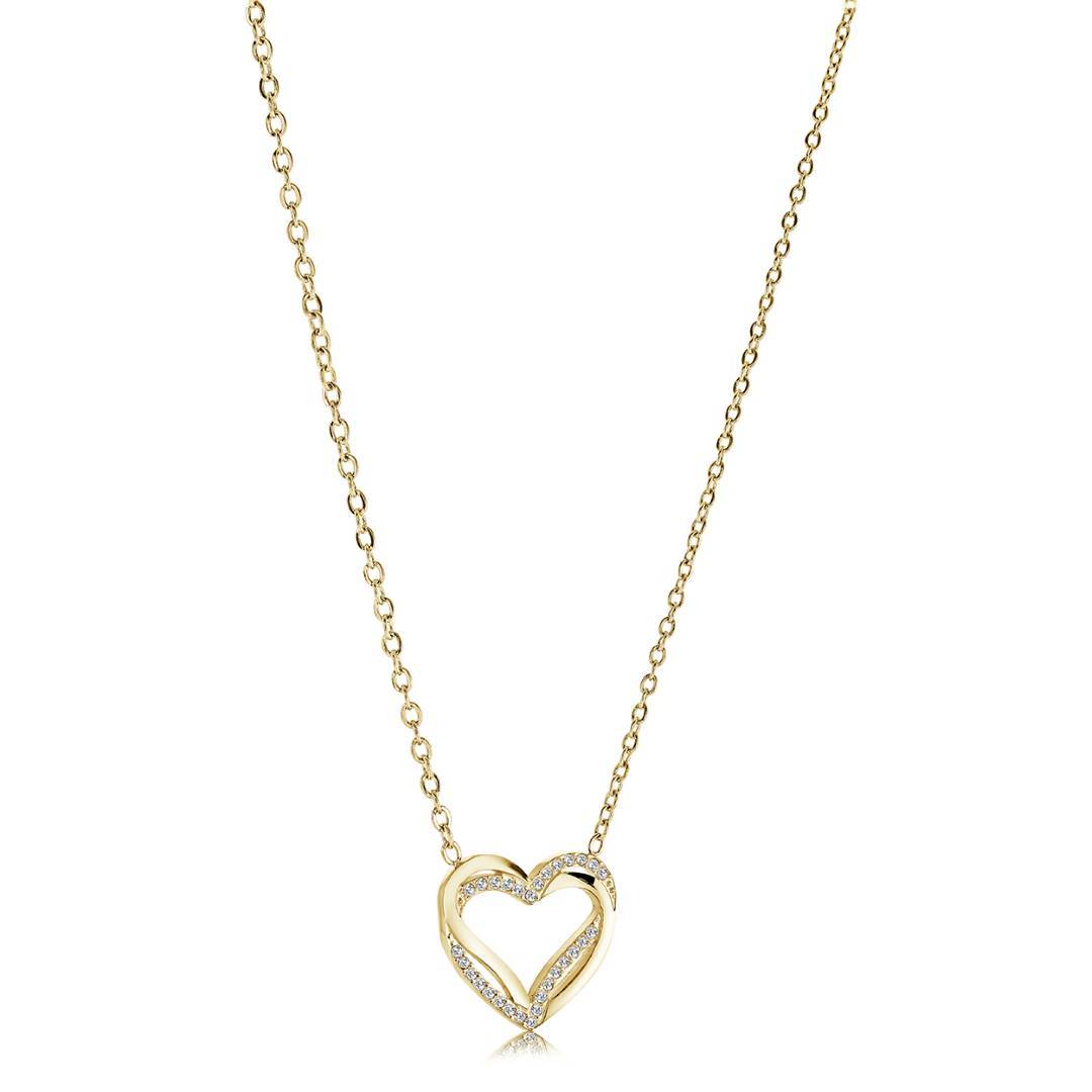 WHITE-CZ HEART PENDANT