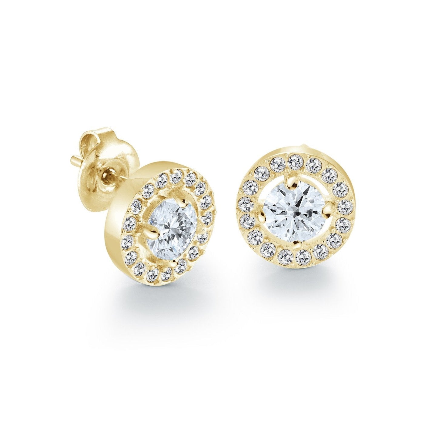 8.5MM CIRCLE HALO EARRINGS