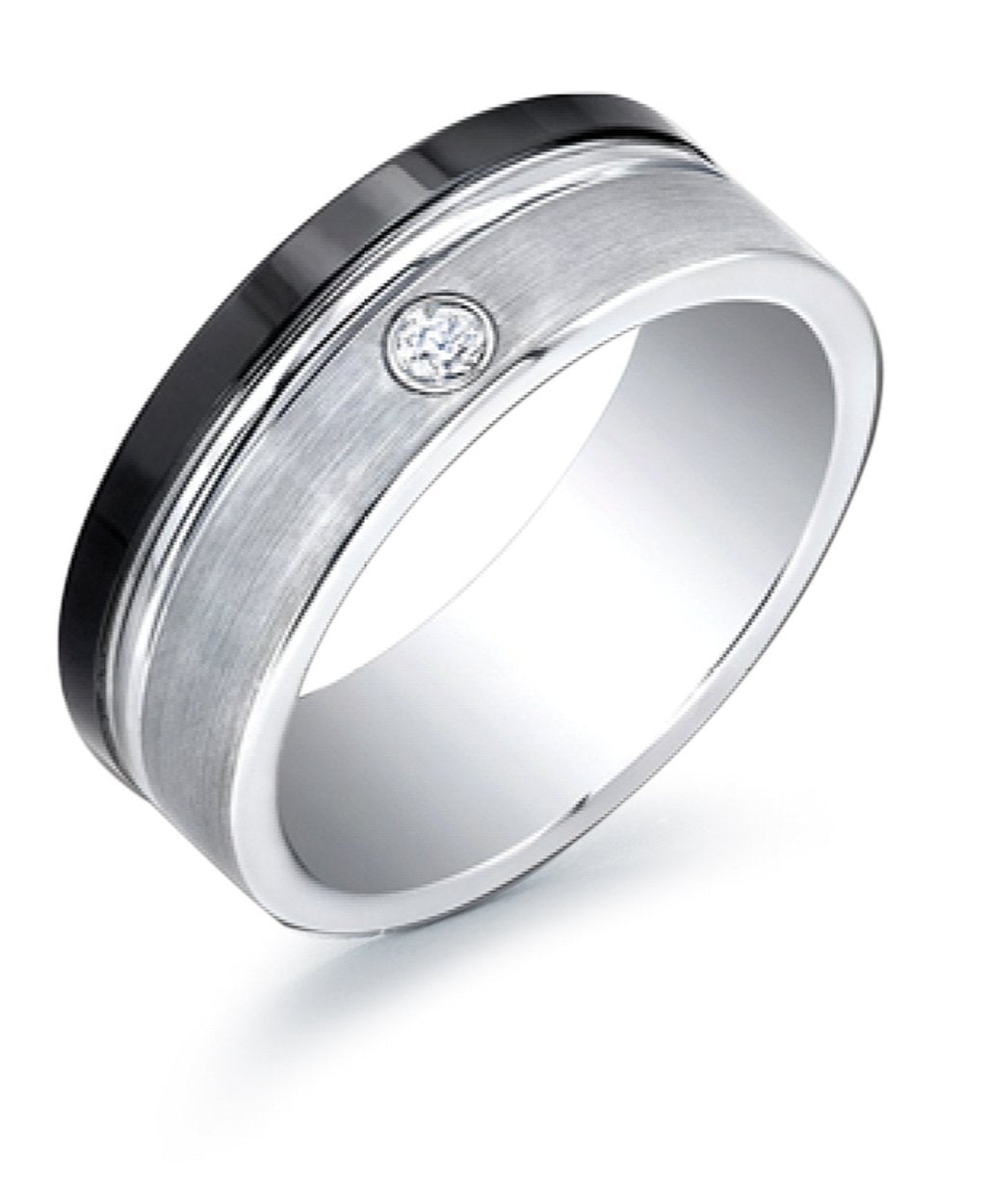 8MM TITANIUM-TUNGSTEN DIAMOND BAND