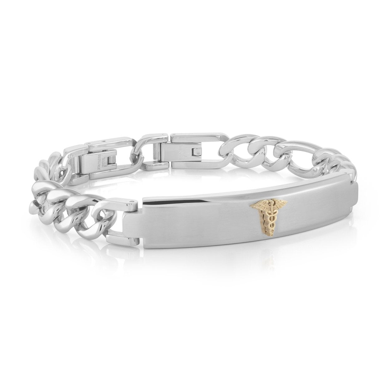 9.5MM FIGARO LINK MEDIC ALERT BRACELET 2