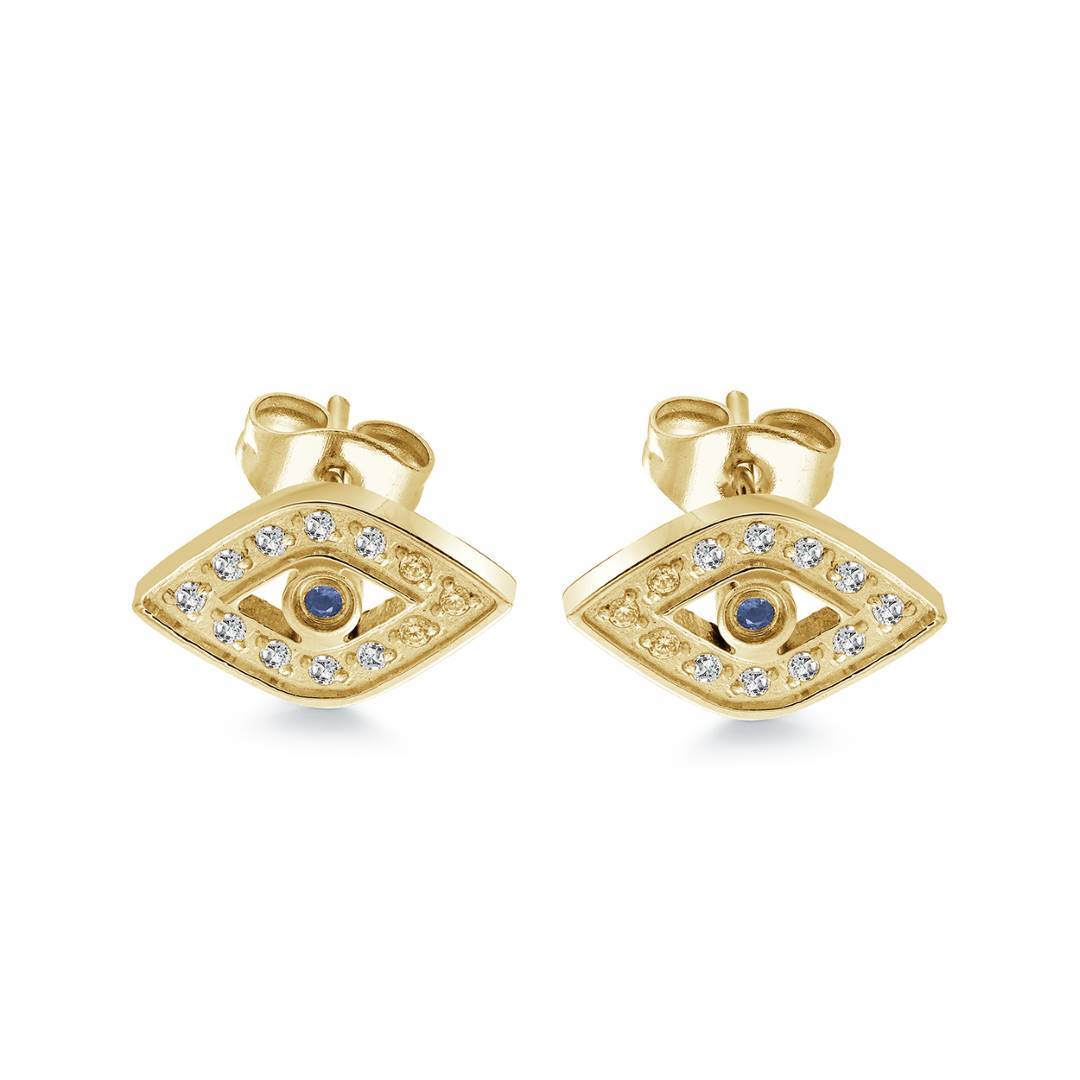 CZ EVIL EYE EARRINGS