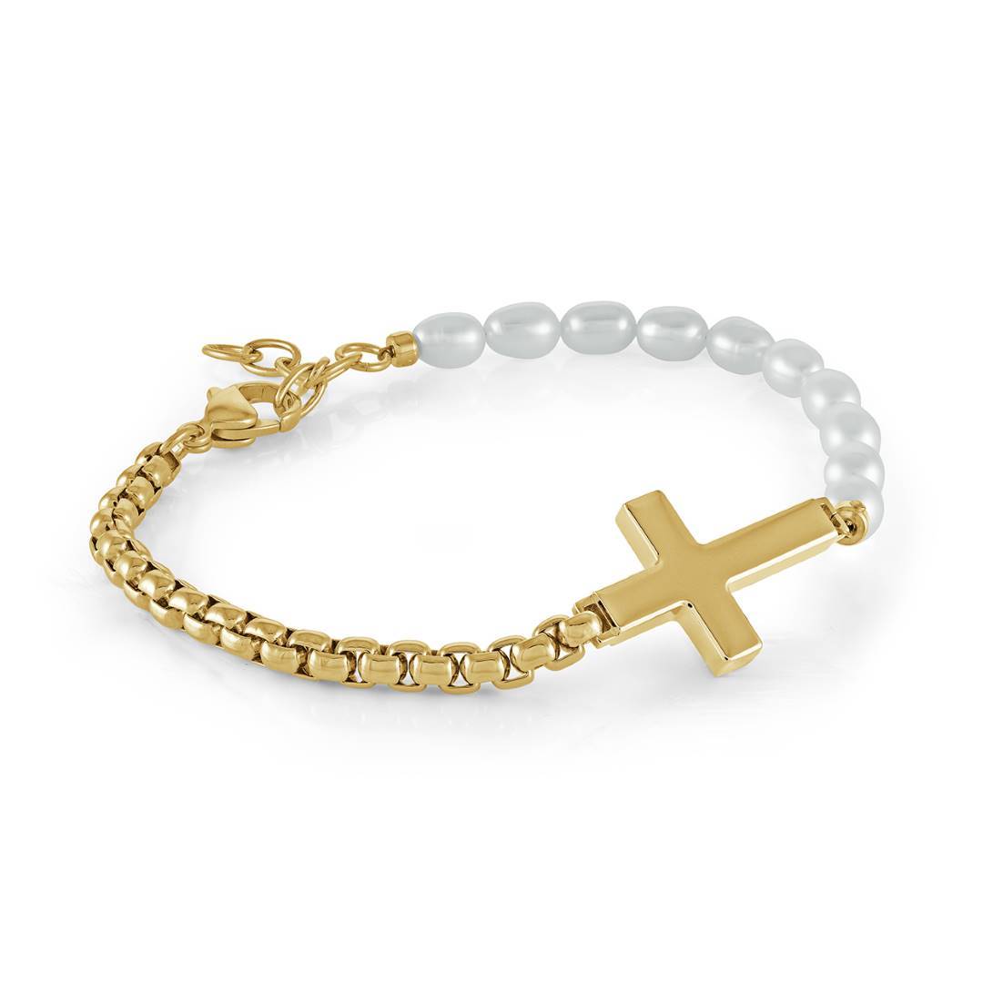 3.5MM BOX & PEARLS BRACELET