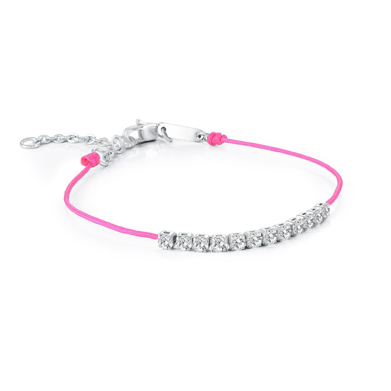 2.5MM-CZ PINK CORD BRACELET