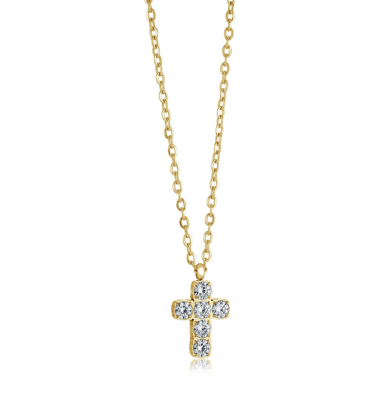 CZ PUFFED CROSS PENDANT
