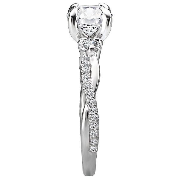 3-Stone Semi-Mount Diamond Ring