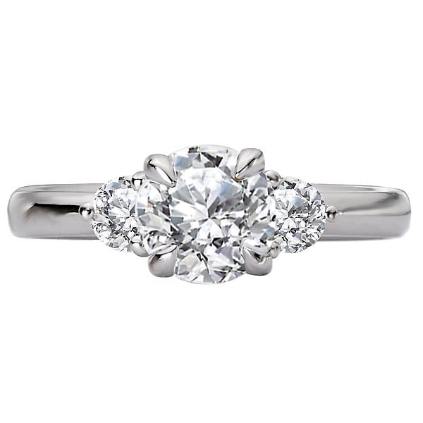 3 Stone Semi-Mount Diamond Ring