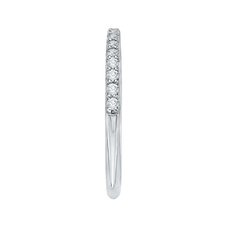 Round Diamond Half-Eternity Wedding Band with Euro Shank In 14K White Gold