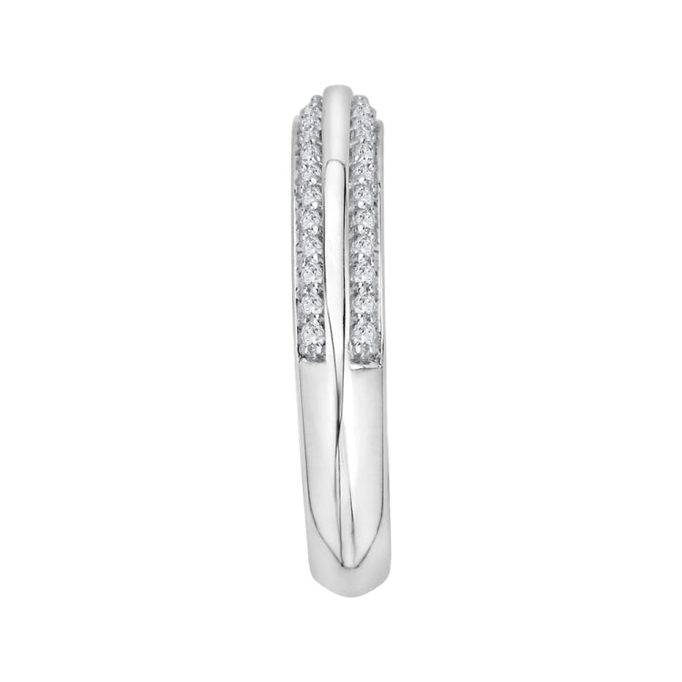 Round Diamond Half-Eternity Wedding Band In 14K White Gold