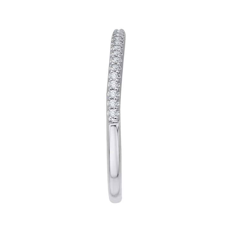 14K White Gold Round Diamond Half-Eternity Wedding Band