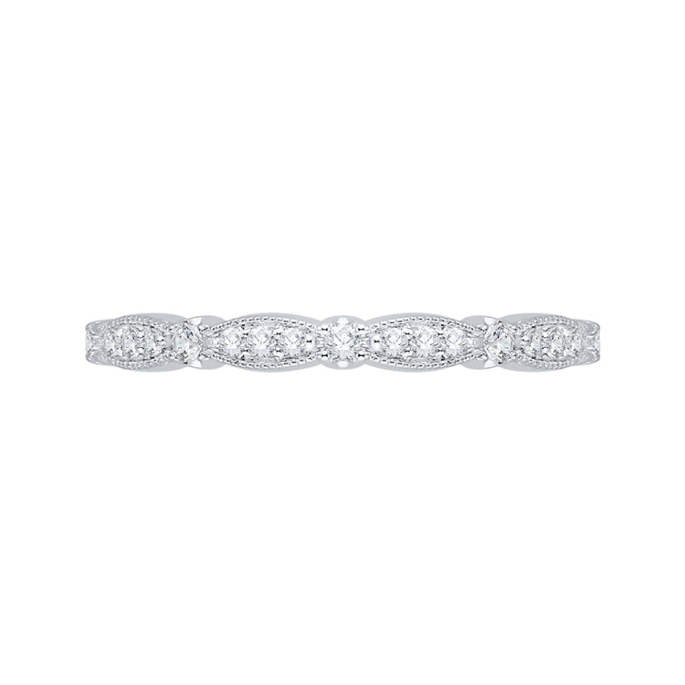 14K White Gold Round Diamond Wedding Band