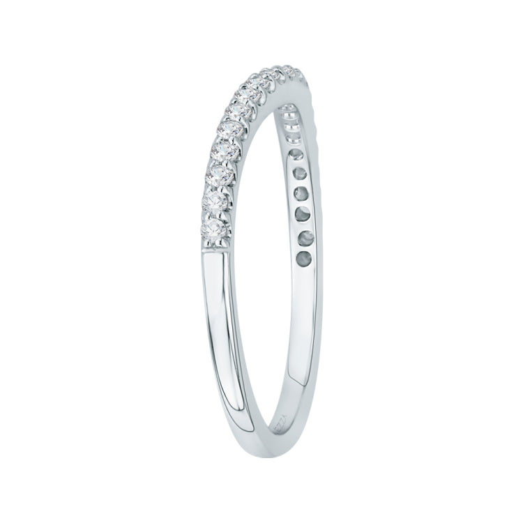 Round Diamond Half-Eternity Wedding Band In 14K White Gold