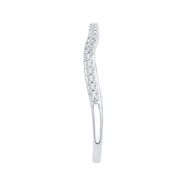14K White Gold Round Diamond Half-Eternity Wedding Band