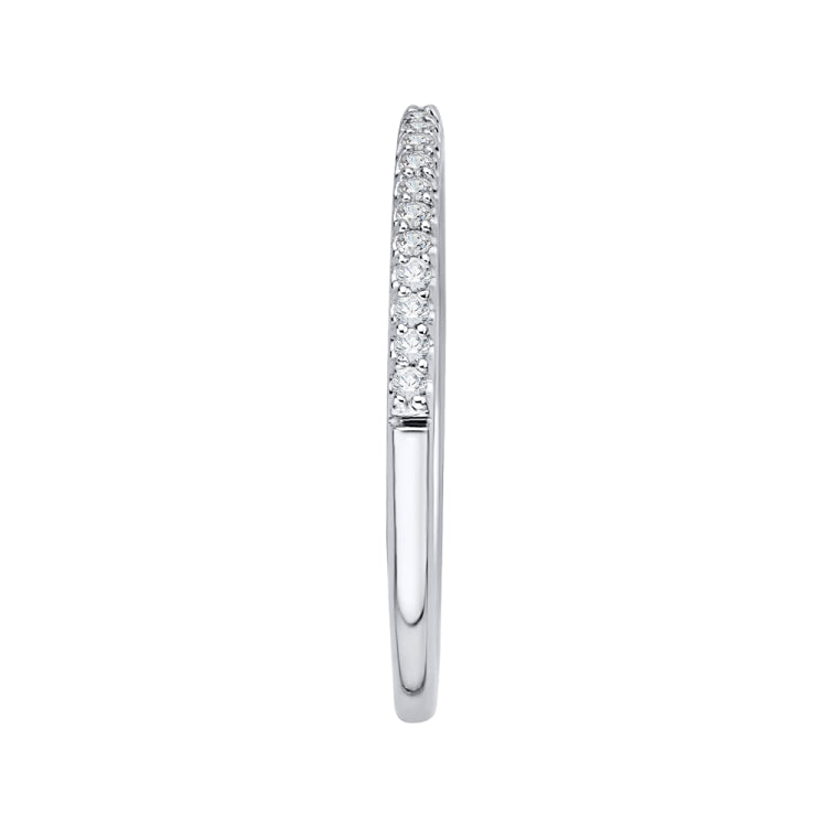 14K White Gold Round Diamond Half-Eternity Wedding Band