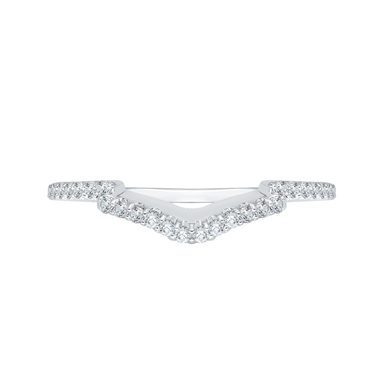 14K White Gold Round Diamond Wedding Band
