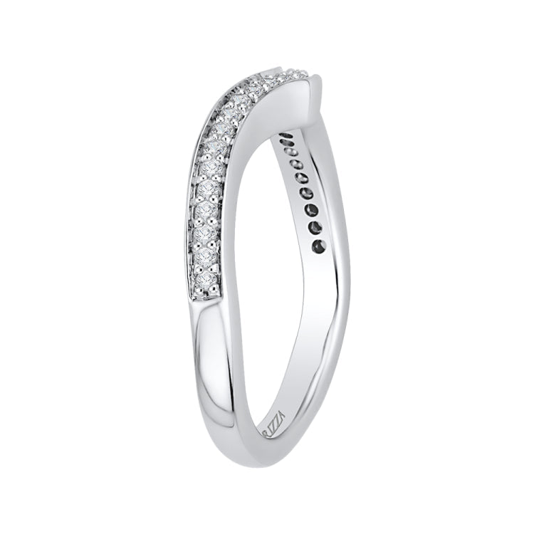 14K White Gold Diamond Wedding Band