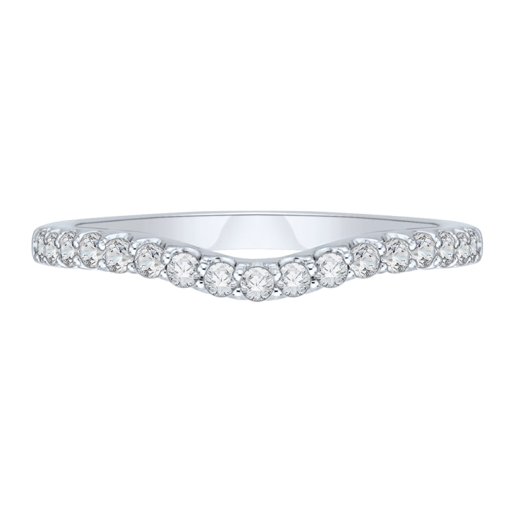 14K White Gold Round Diamond Half-Eternity Wedding Band