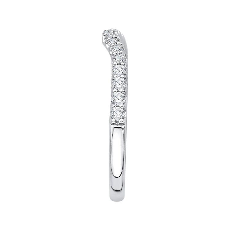 14K White Gold Round Diamond Half-Eternity Wedding Band