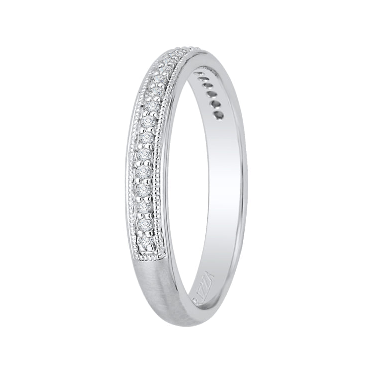 14K White Gold Round Diamond Wedding Band