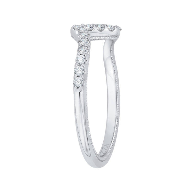14K White Gold Round Diamond Half-Eternity Wedding Band