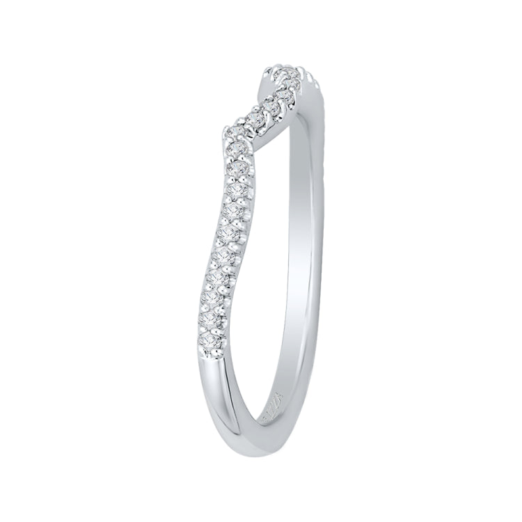 14K White Gold Round Diamond Half-Eternity Wedding Band