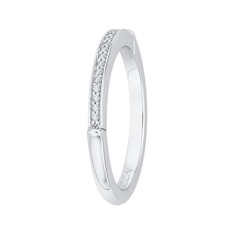 14K White Gold Round Diamond Wedding Band